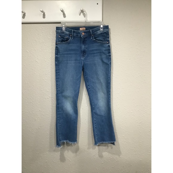 MOTHER Insider Crop Step Fray Jeans 29 Different Strokes High Rise Raw Hem Jeans - Picture 4 of 13